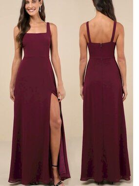 Lulu's Remarkable Arrival Plum Sleeveless Maxi Dress Size Small New NWT